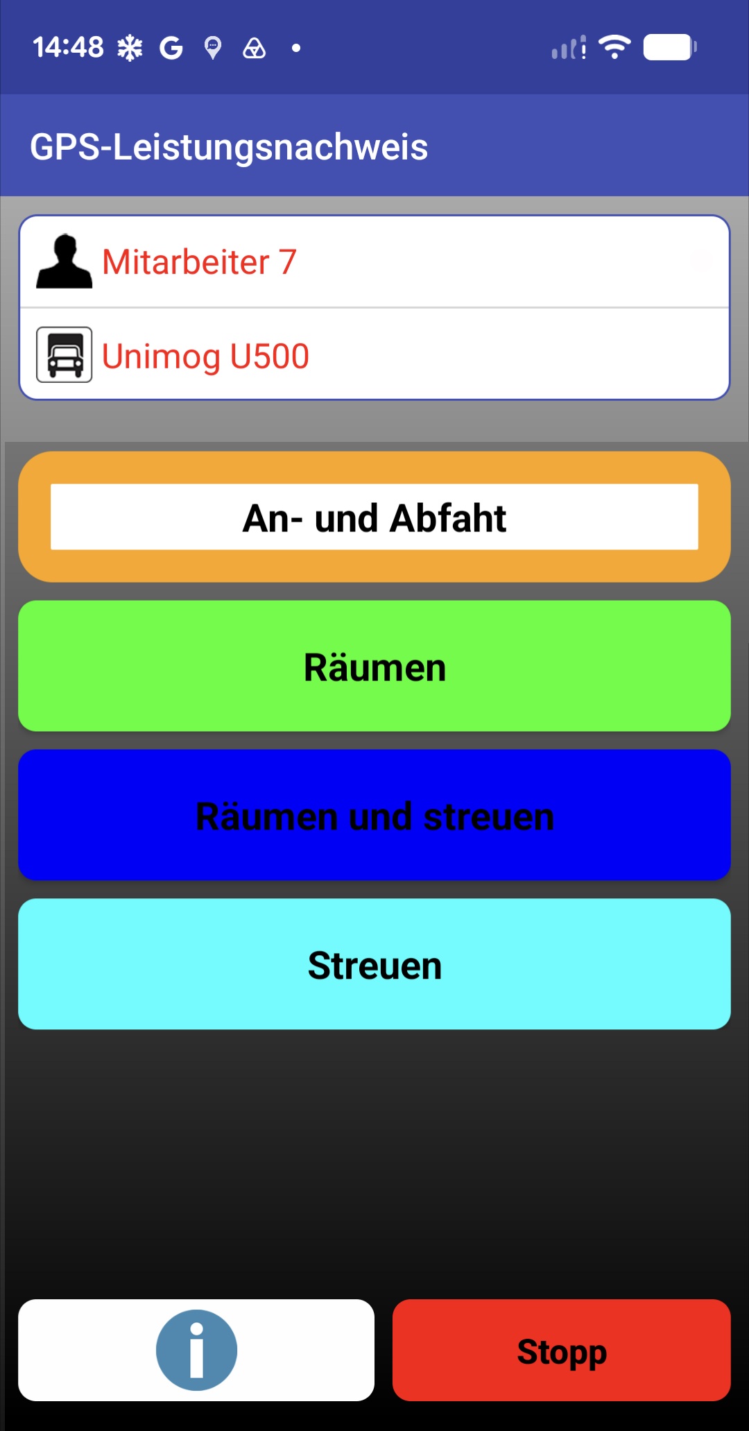 GPS-Leistungsnachweis App